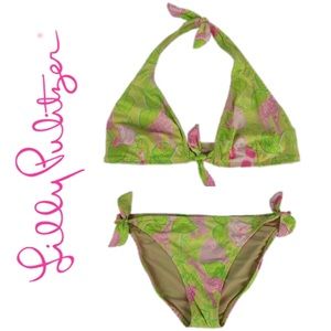 LILY PULITZER | ANIMAL HALTER BIKINI SWIMSUIT